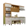 Cozinha Completa 5 Portas 4 Gavetas Ripado 100% MDF Princesa Freijó/Off White Nesher