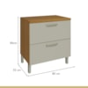 Cozinha Completa 5 Portas 4 Gavetas Ripado 100% MDF Princesa Freijó/Off White Nesher