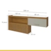 Cozinha Completa 5 Portas 4 Gavetas Ripado 100% MDF Princesa Freijó/Off White Nesher