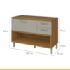 Cozinha Completa 5 Portas 4 Gavetas Ripado 100% MDF Princesa Freijó/Off White Nesher