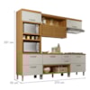 Cozinha Completa 5 Portas 4 Gavetas Ripado 100% MDF Princesa Freijó/Off White Nesher