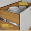 Cozinha Completa 5 Portas 4 Gavetas Ripado 100% MDF Princesa Freijó/Off White Nesher