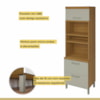 Cozinha Completa 5 Portas 4 Gavetas Ripado 100% MDF Princesa Freijó/Off White Nesher