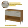 Cozinha Completa 5 Portas 4 Gavetas Ripado 100% MDF Princesa Freijó/Off White Nesher