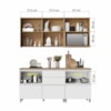 Cozinha Completa 5 Portas e 5 Gavetas 100% MDF Rainha Branco/Nature Nesher