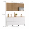Cozinha Completa 5 Portas e 5 Gavetas 100% MDF Rainha Branco/Nature Nesher