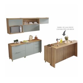 Cozinha Completa 8 Peças Marquesa Gourmet Nature/Verde Nesher
