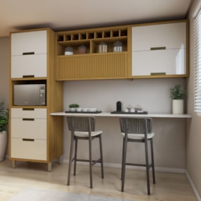 Cozinha Completa Imperatriz 3 Gavetas Nesher Freijo/Off White