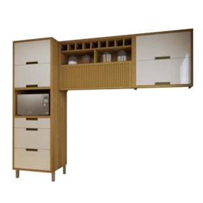 Cozinha Completa Imperatriz 3 Gavetas Nesher Freijo/Off White