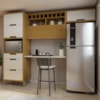 Cozinha Completa Imperatriz 3 Peças 2 Portas Freijo/Off White Nesher