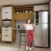 Cozinha Completa Imperatriz 3 Peças 2 Portas Freijo/Off White Nesher