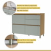 Cozinha Completa Rainha 10 Portas 8 Gavetas Ripado 100% Mdf Nature/Verde Nesher