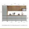 Cozinha Completa Rainha 10 Portas 8 Gavetas Ripado 100% Mdf Nature/Verde Nesher