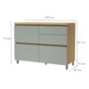 Cozinha Completa Rainha 10 Portas 8 Gavetas Ripado 100% Mdf Nature/Verde Nesher