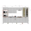 Cozinha Modulada 18 Portas 2 Gavetas Com Vidro Reflecta Firenze Branco Indekes