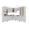 Cozinha Modulada 20 Portas 2 Gavetas Com Vidro Reflecta Firenze Branco Indekes