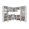 Cozinha Modulada 20 Portas 2 Gavetas Com Vidro Reflecta Firenze Branco Indekes