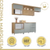 Cozinha Modulada 5 Peças e 5 Gavetas 100% MDF Marquesa Nature/Verde Nesher