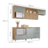 Cozinha Modulada 5 Peças e 5 Gavetas 100% MDF Marquesa Nature/Verde Nesher