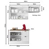 Cozinha Modulada 6 portas 2 gavetas com tampo Branco Unna