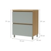 Cozinha Modulada 8 Peças Com 2 Armários Aéreos Ripado 4 Balcões 1 Paneleiro 1 Painel De Ilha Rainha Gourmet Nature/Verde Nesher
