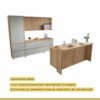 Cozinha Modulada 8 Peças Com 2 Armários Aéreos Ripado 4 Balcões 1 Paneleiro 1 Painel De Ilha Rainha Gourmet Nature/Verde Nesher
