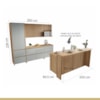Cozinha Modulada 8 Peças Com 2 Armários Aéreos Ripado 4 Balcões 1 Paneleiro 1 Painel De Ilha Rainha Gourmet Nature/Verde Nesher