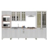 Cozinha Modulada Estilo Americana Com Vidro Reflecta Firenze Branco Indekes