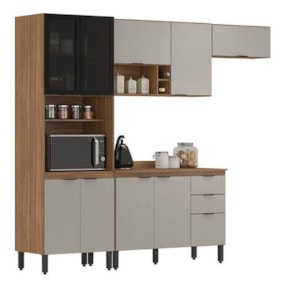 Cozinha Modulada Firenze 10 Portas 2 Gavetas Amêndola/Nude Demobile