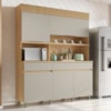 Cozinha Realeza 160 cm 5 Portas 2 gavetas 100% MDF Realeza Carvalho/Greige Nesher