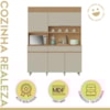 Cozinha Realeza 160 cm 5 Portas 2 gavetas 100% MDF Realeza Carvalho/Greige Nesher