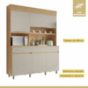 Cozinha Realeza 160 cm 5 Portas 2 gavetas 100% MDF Realeza Carvalho/Greige Nesher