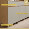 Cozinha Realeza 160 cm 5 Portas 2 gavetas 100% MDF Realeza Carvalho/Greige Nesher