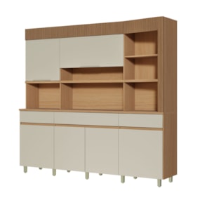 Cozinha Realeza 6 Portas 3 Gavetas 100% MDF Realeza Carvalho/Greige Nesher