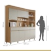 Cozinha Realeza 6 Portas 3 Gavetas 100% MDF Realeza Carvalho/Greige Nesher