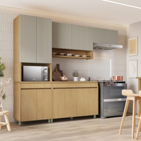 Cozinha Simone Mendes 270Cm 4 Peças 9 Portas 3 Gavetas 100% MDF Nesher