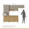 Cozinha Simone Mendes 270Cm 4 Peças 9 Portas 3 Gavetas 100% MDF Nesher 