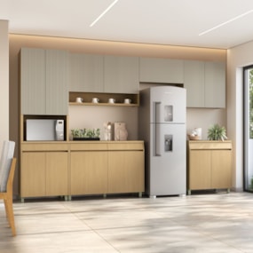 Cozinha Simone Mendes 350cm 6 Peças 13 Portas 7 Gavetas Nesher