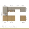 Cozinha Simone Mendes 350cm 6 Peças 13 Portas 7 Gavetas Nesher