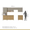 Cozinha Simone Mendes 350cm 6 Peças 13 Portas 7 Gavetas Nesher