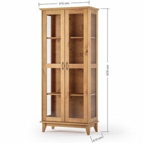 Cristaleira Maderia Maciça Com Portas De Vidro Bella