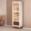 Cristaleira Mirage Com Luzes De LED E Adega Cinamomo/Off White Artely 