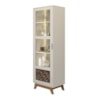 Cristaleira Mirage Com Luzes De LED E Adega Cinamomo/Off White Artely 
