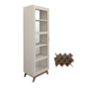Cristaleira Mirage Com Luzes De LED E Adega Cinamomo/Off White Artely 