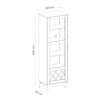 Cristaleira Mirage Com Luzes De LED E Adega Cinamomo/Off White Artely 