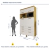 Despenseiro 4 portas Princesa  Freijo com Off White Nesher