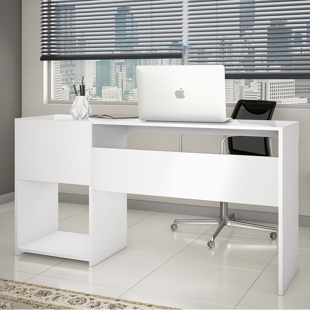 Escritório Compacto 2 Peças Office Branco Notável Móveis