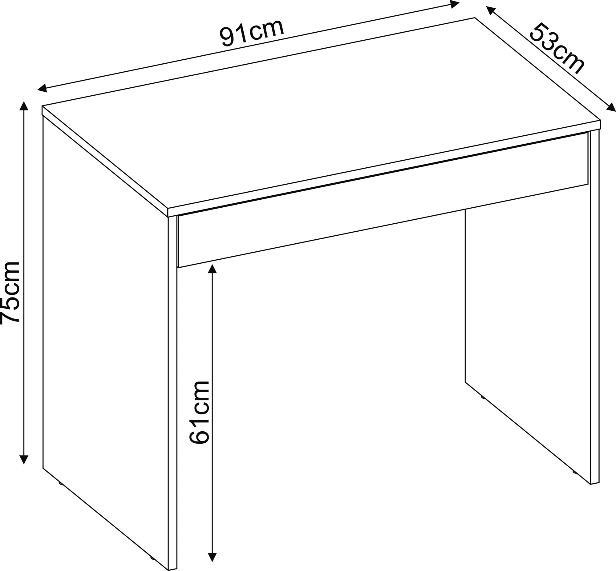 Escrivaninha 90cm 1 gaveta Facility Branco Demóbile