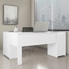 Escrivaninha em L para escritório com 2 Gavetas e 3 Portas Branco NT2005 Notável Móveis