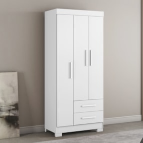 Guarda-Roupa 3 Portas 2 Gavetas Branco Flex NT5000 Notável Móveis Guarda-Roupa 3 Portas 2 Gavetas Branco Flex NT5000 Notável Móveis
